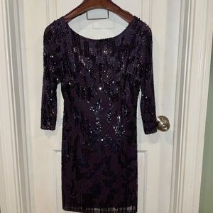 Beautiful, sparkly & deep purple Adrianna Papell Dress